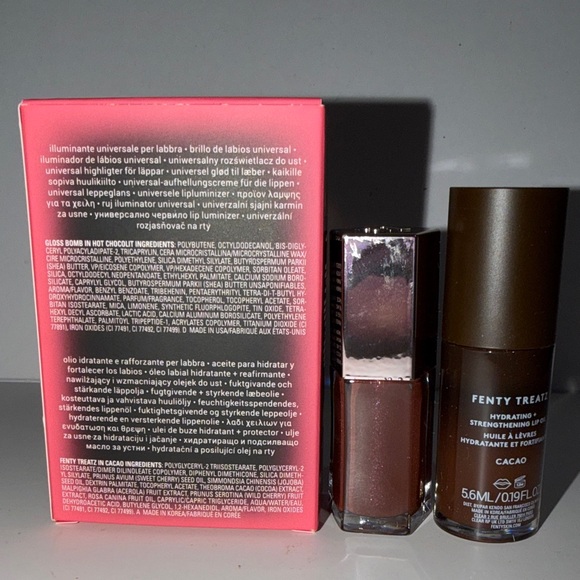 FENTY CHOCOLIT TREATZ DUO/Mini GLOSS BOMB Hot Chocolit+ FENTY TREATZ Cacao NIB! - Picture 9 of 9